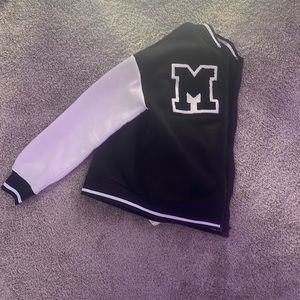 shein black lettermen jacket “m”